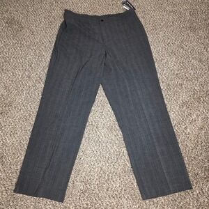 Briggs New York Grey Pinstripe Stretch Dress Pants Plus Size 18 Straight Leg NEW